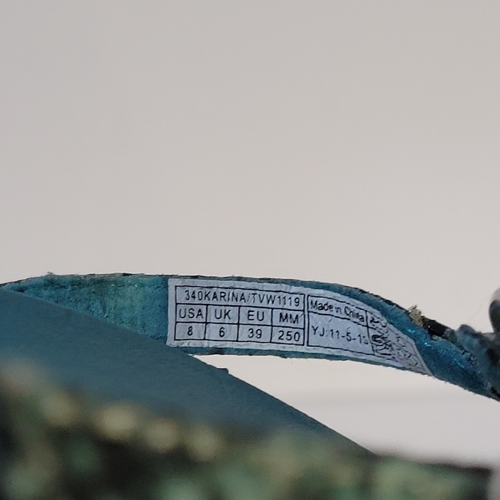 Vionic Karin Teal Snake Skin Sandals - Picture 6 of 7